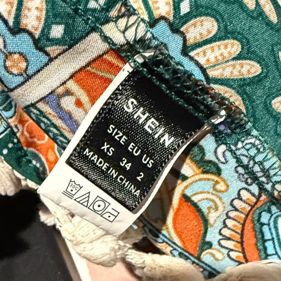 Boho Paisley Print Tassel Hem Cami Dress Sz.XS - Picture 8 of 13